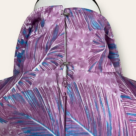 Vtg 70s shift dress w/ matching waist tie. Size 6 - Picture 8 of 9